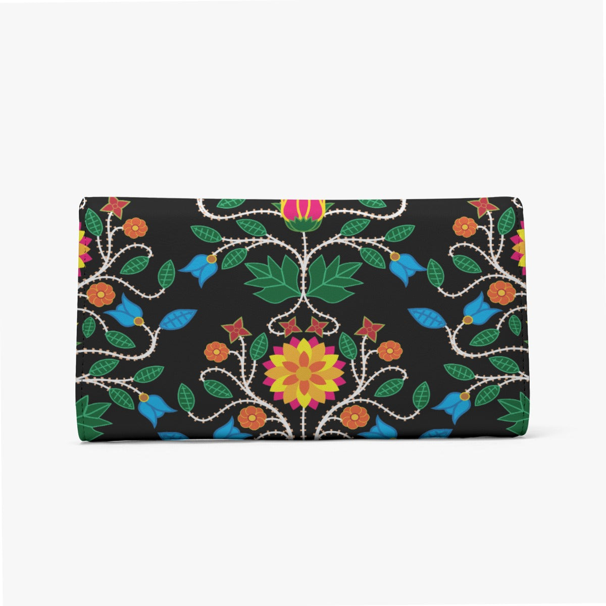 Floral Beadwork Four Clans Foldable Wallet