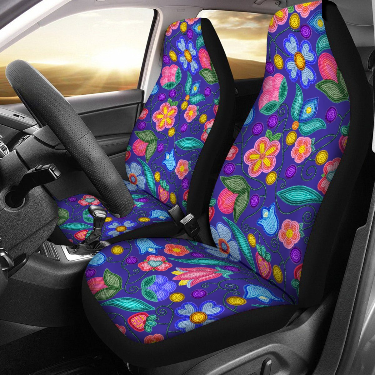 Sweet Offering Indigo Universal Car Seat Cover With Thickened Back