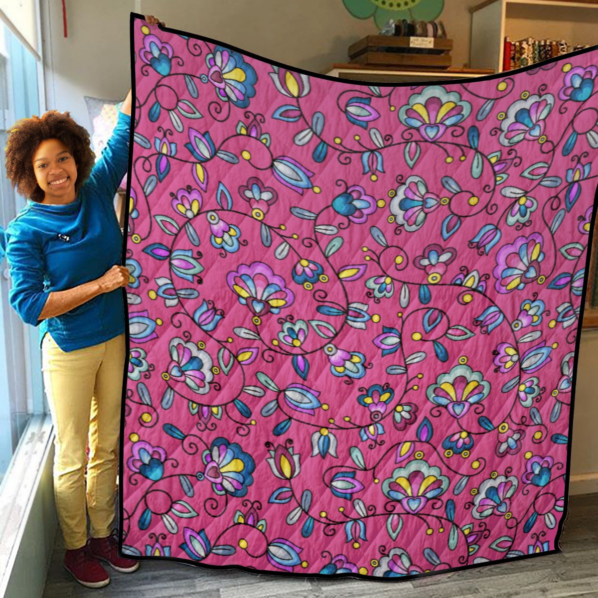 Autumn Bundle Blessing Pink Lightweight & Breathable Quilt With Edge-wrapping Strips