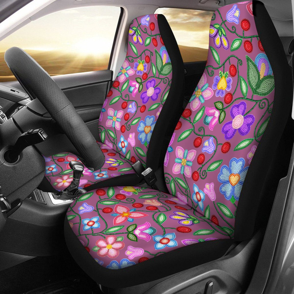 Petal Harmony Dusty Rose Universal Car Seat Cover With Thickened Back