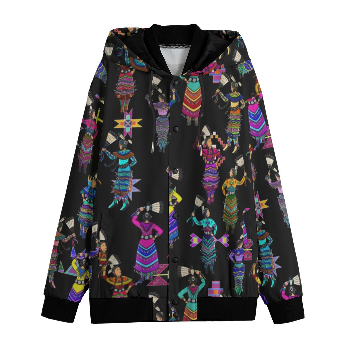 Women's Jingle Dancers Black Men's Varsity Jacket
