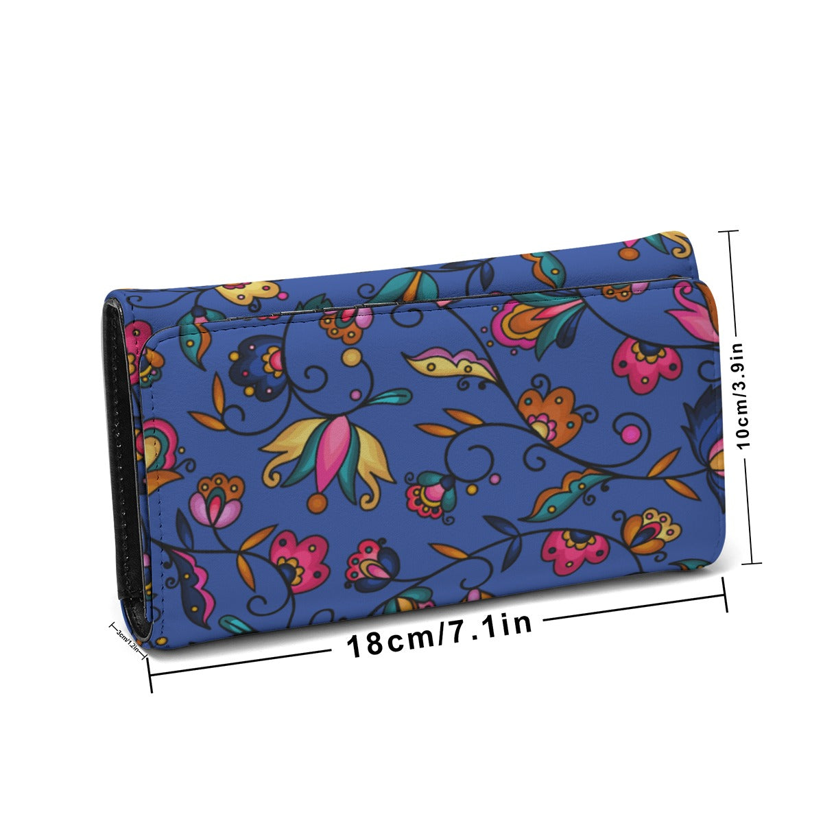 Copper Prairie Petals Blue Foldable Wallet