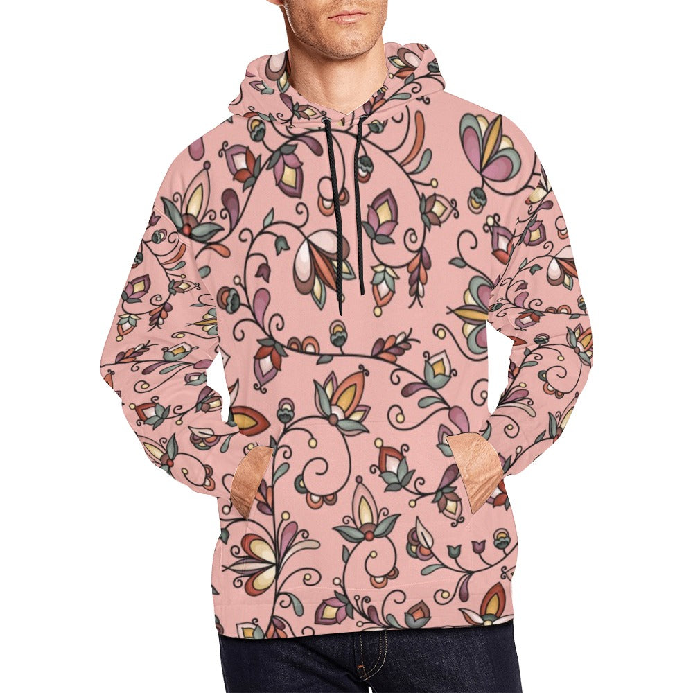 Burnt Sky Petals Peach Hoodie for Men (USA Size)