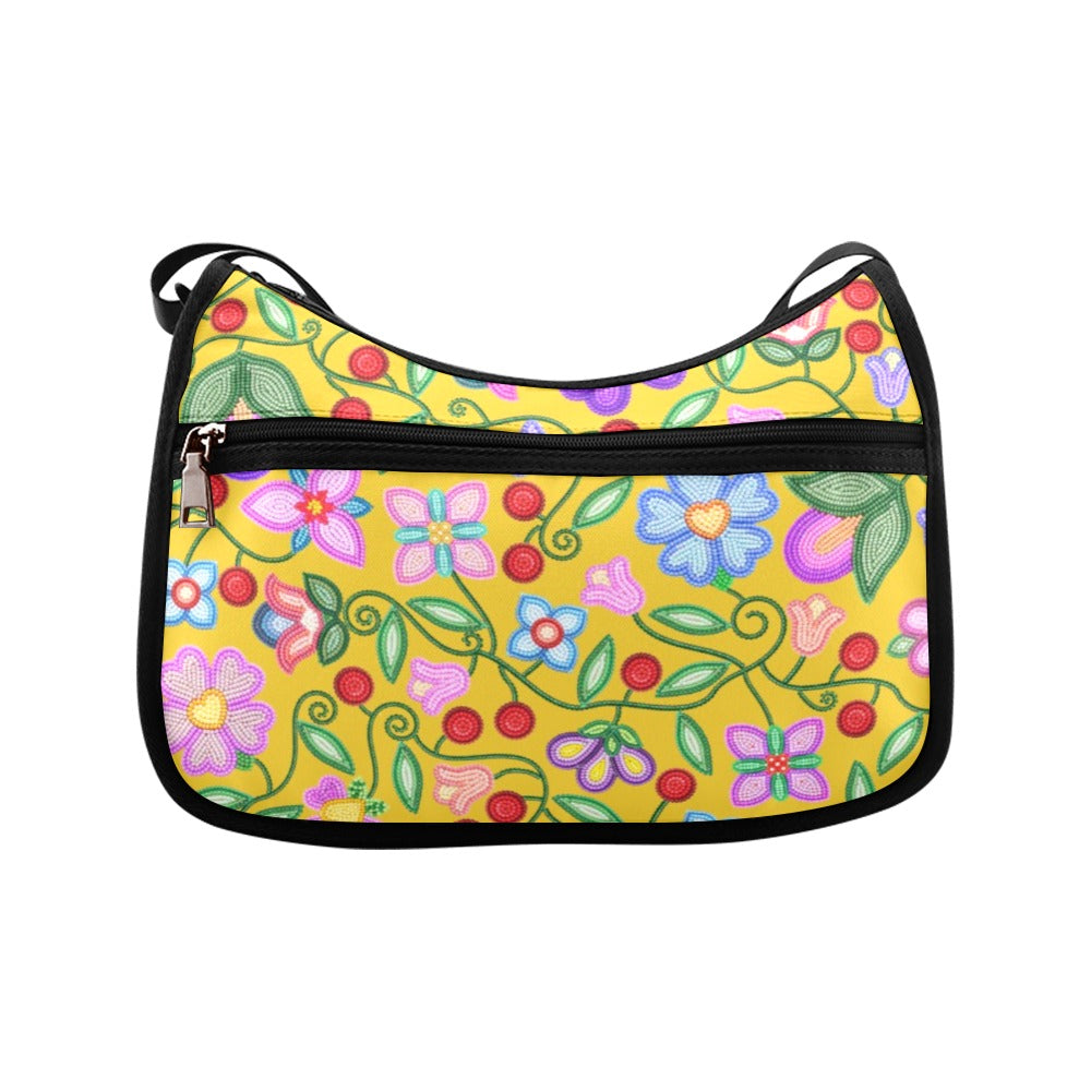 Petal Harmony Ochre Crossbody Bag
