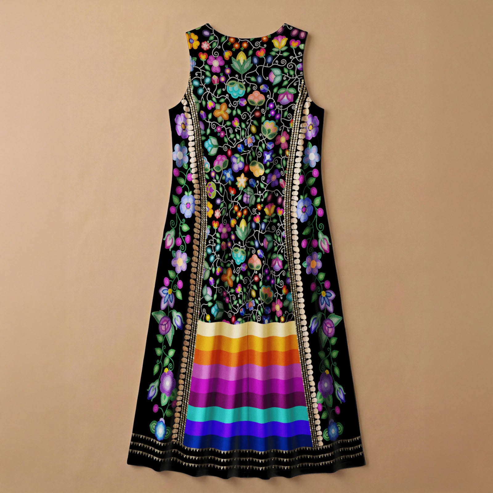 Beaded Offering Black 2 Women's Sleeveless Long Dress