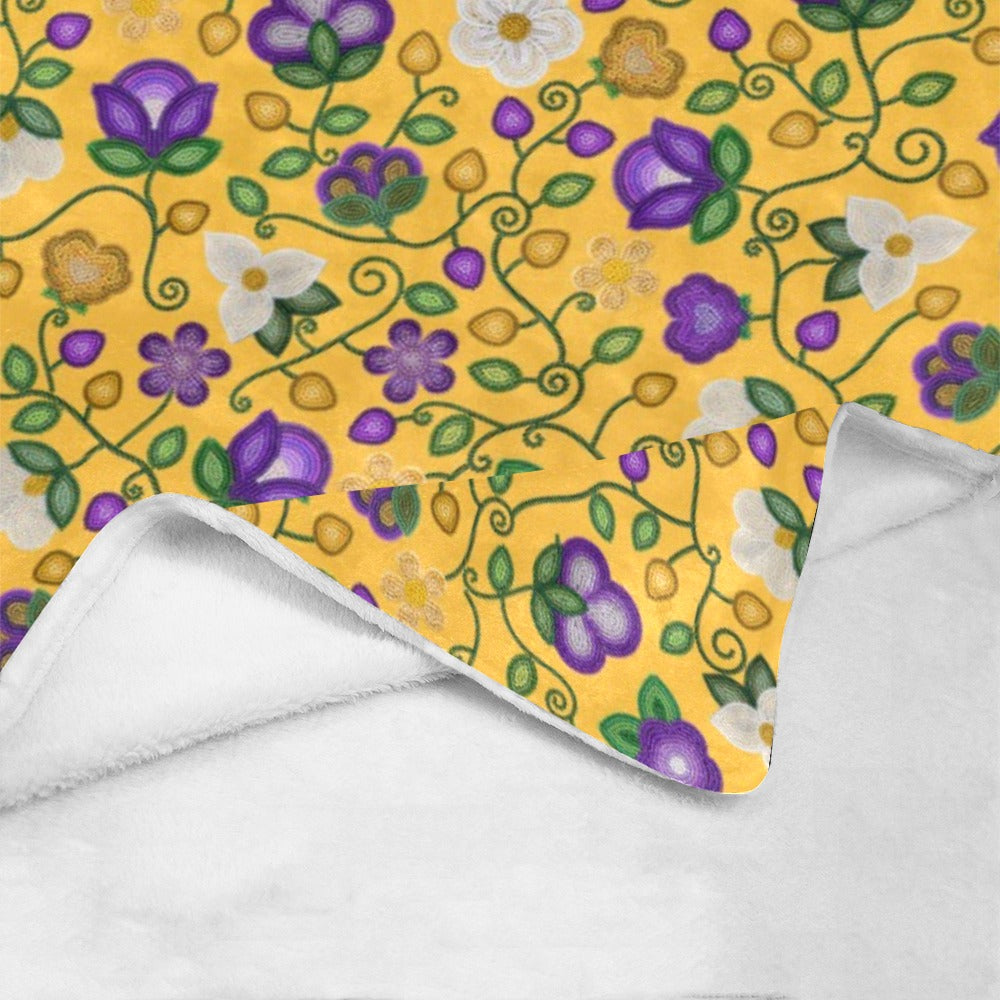 Midnight Moss Bloom Yellow Ultra-Soft Micro Fleece Blanket 50"x60"