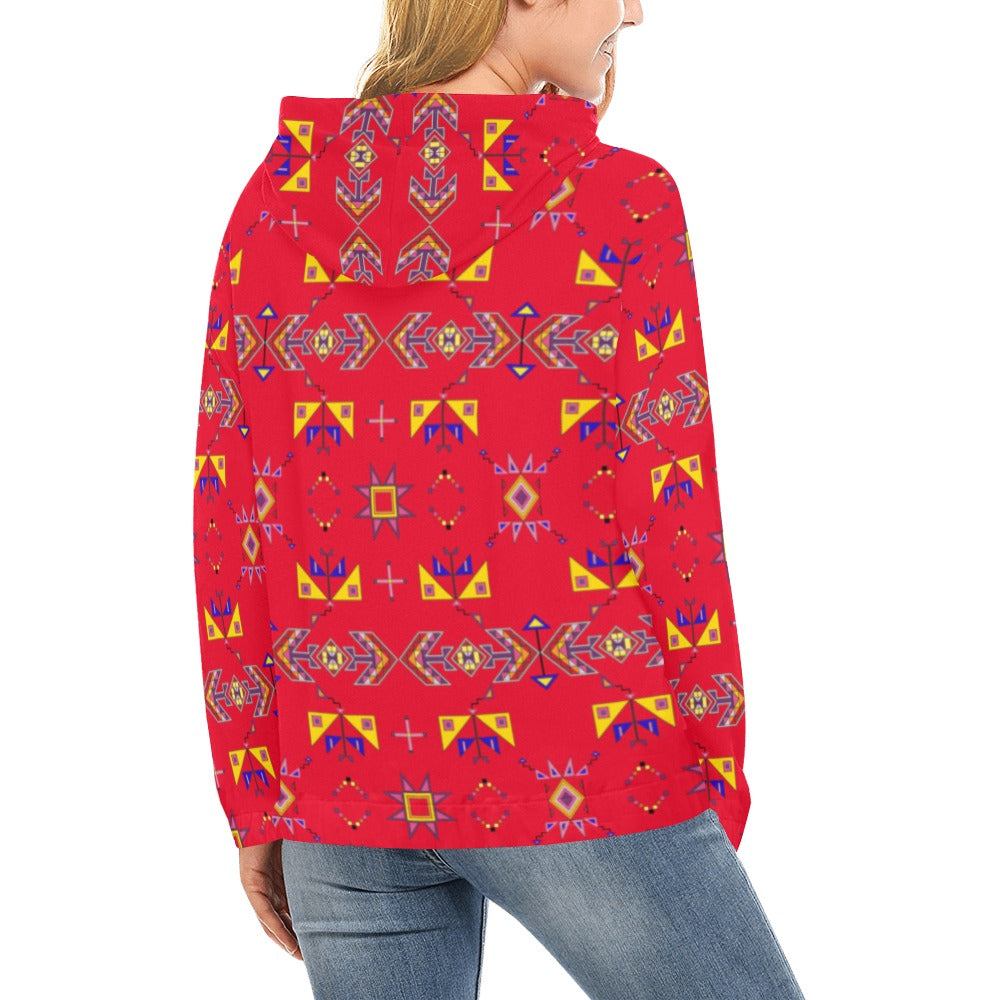 Scattered Generations Red Hoodie for Women (USA Size)