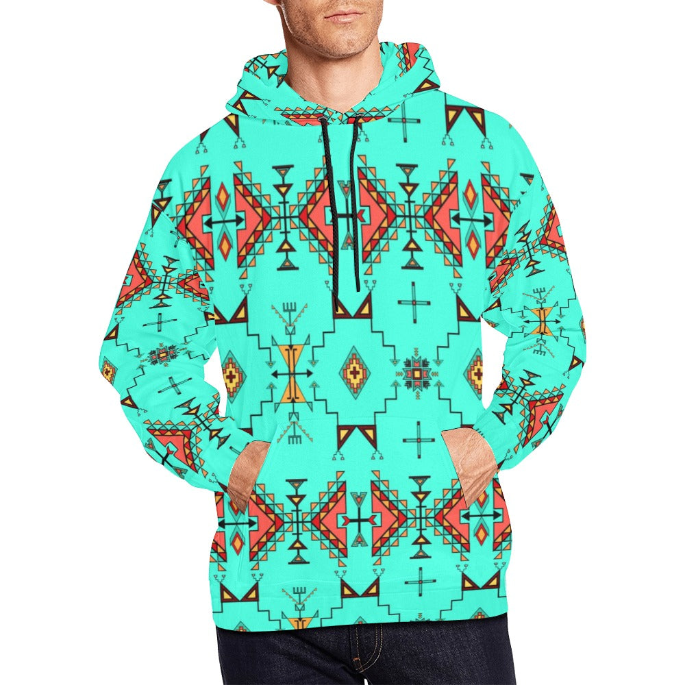 Thunder Flight Turquoise Hoodie for Men (USA Size)