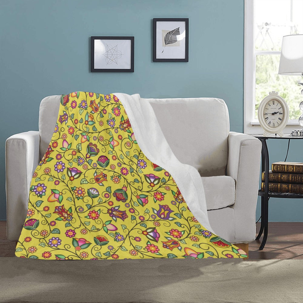 Heartbeat Petals Yellow Ultra-Soft Micro Fleece Blanket 40"x50"
