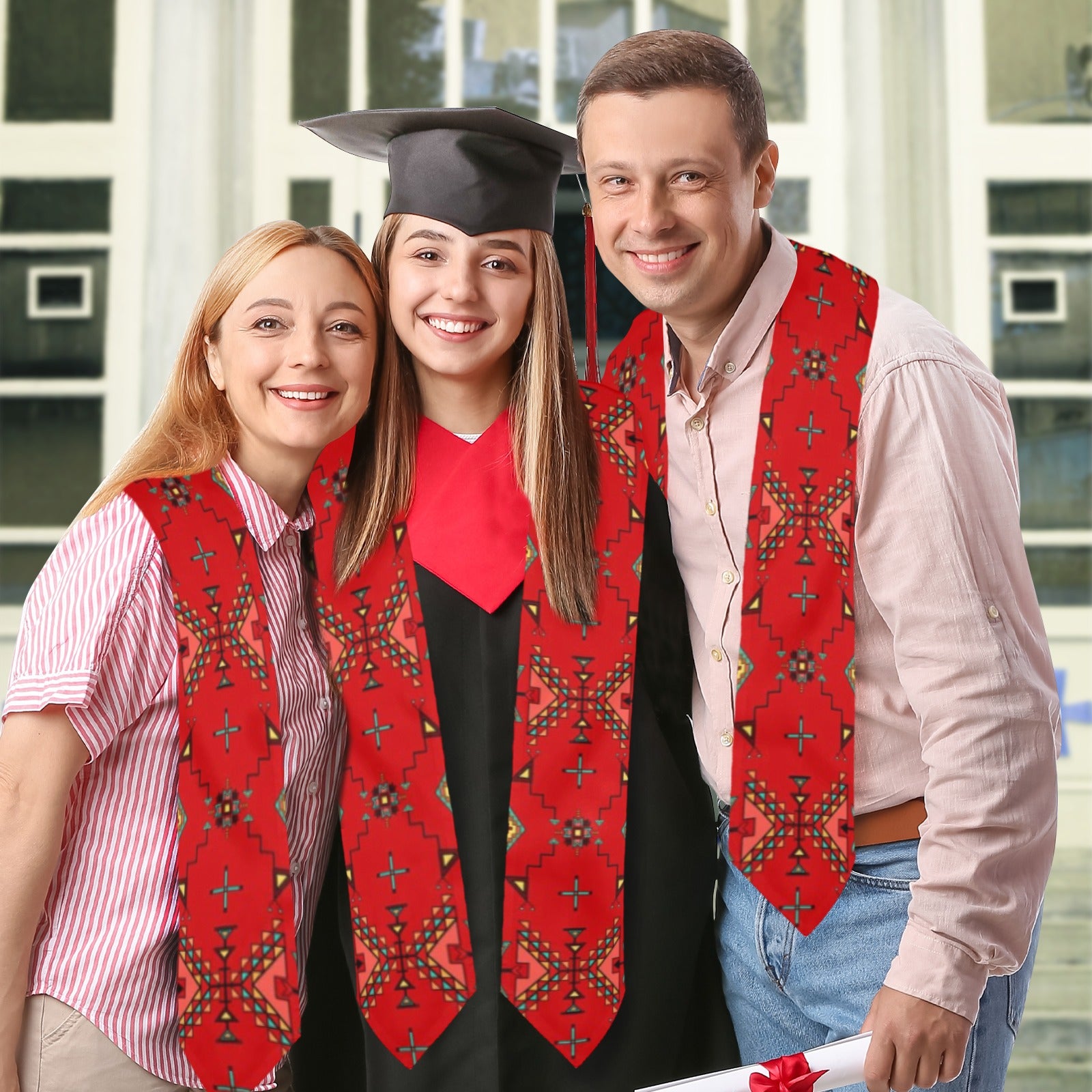 Thunder Flight Red Graduation Stole