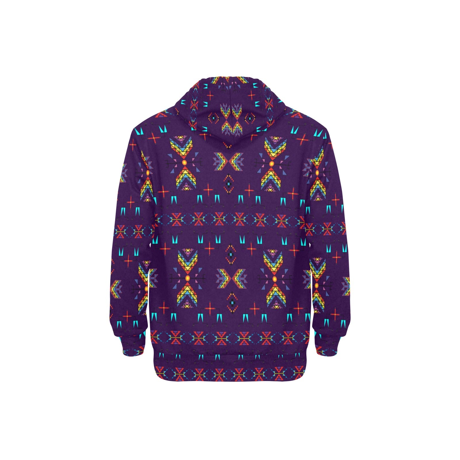 Rainy Chief Rainbow Dark Purple Men's Long Sleeve Fleece Hoodie