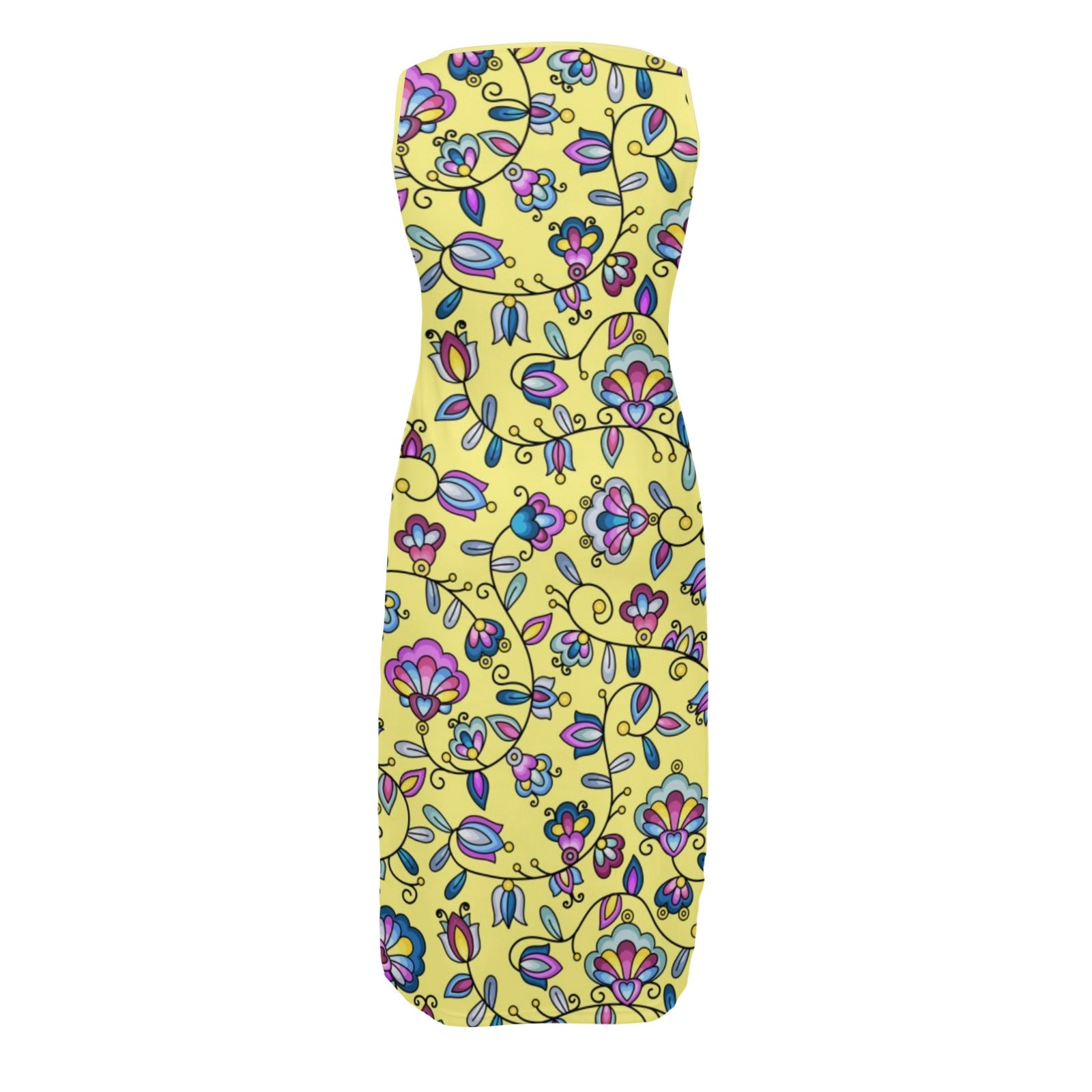 Autumn Bundle Blessing Yellow Phaedra Sleeveless Open Fork Long Dress