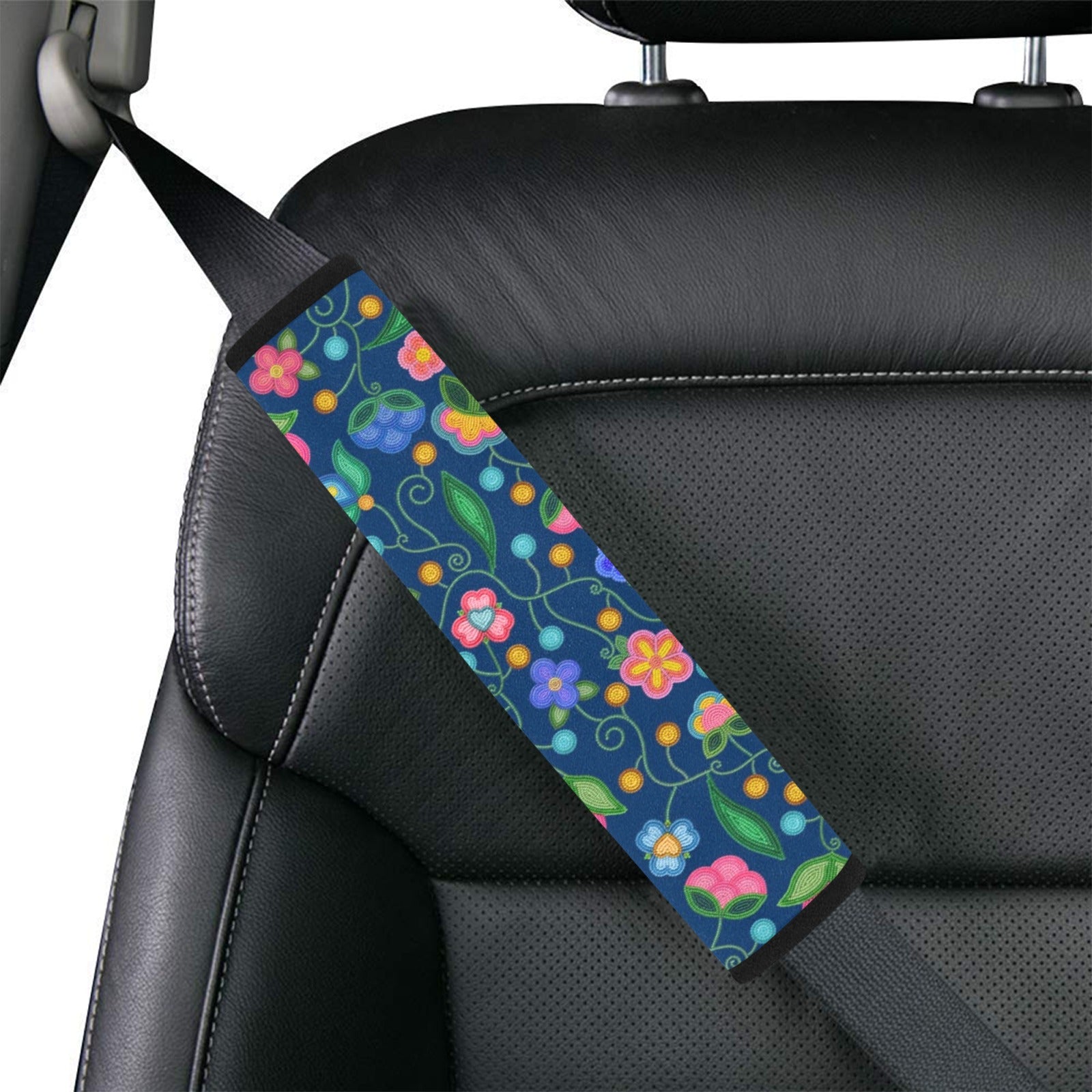 Skyberry Serenade Navy Car Seat Belt Cover 7''x12.6'' (Pack of 2)