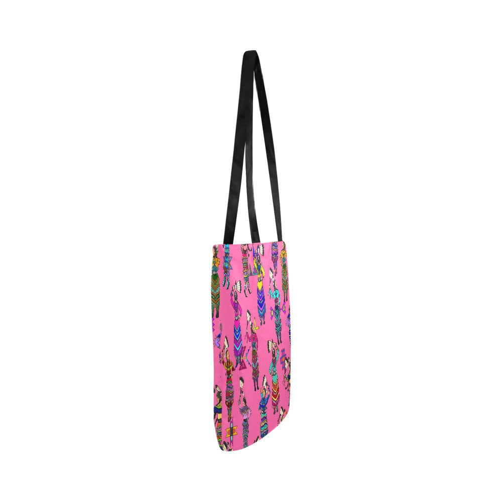 Women's Jingle Dancers Pink Reusable Shopping Bag (Two sides)