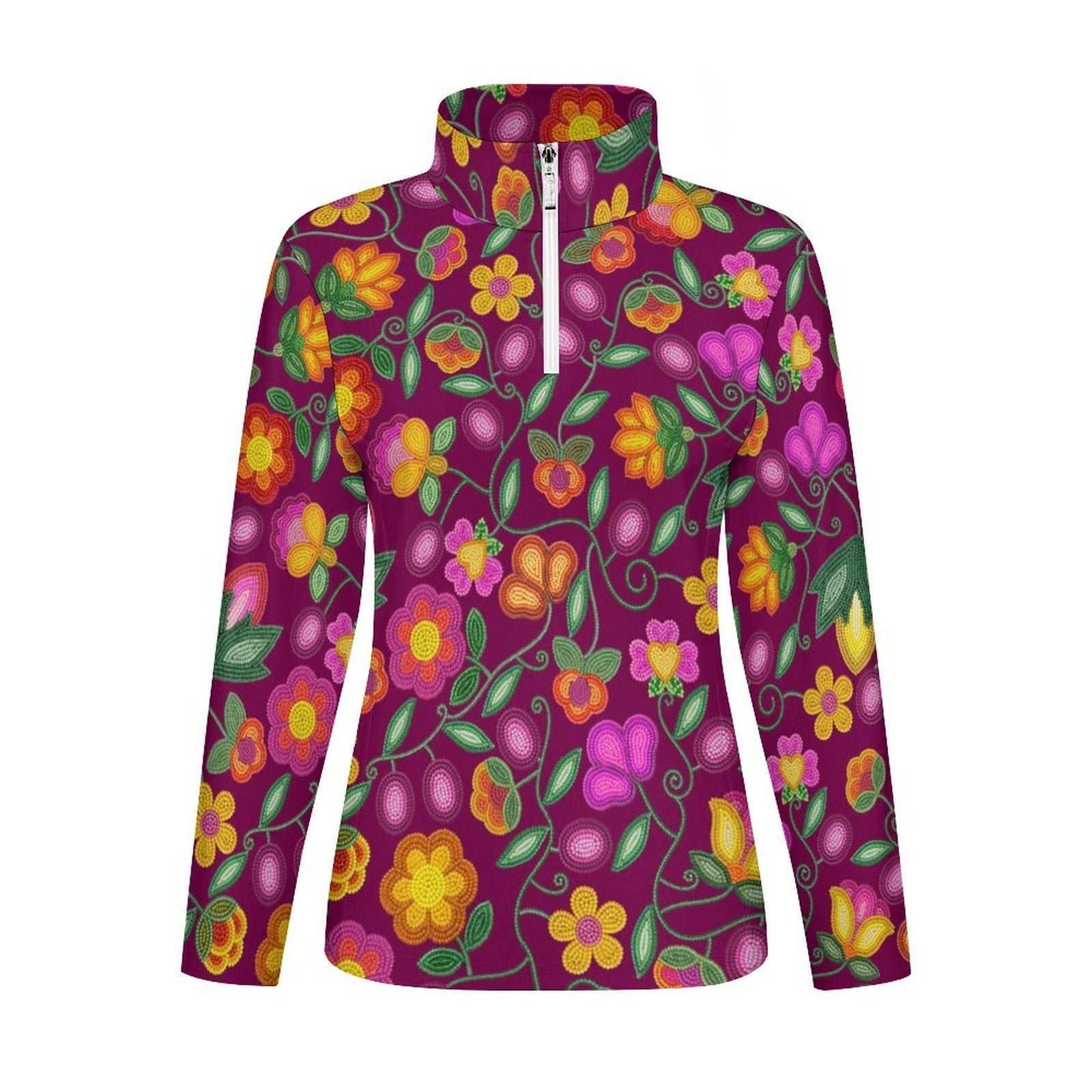 Boreal Bounty Dark Magenta Long Sleeve Yoga Shirt