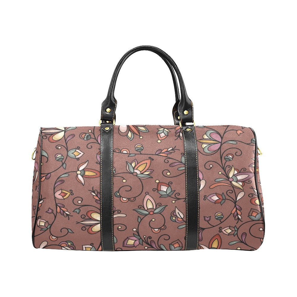Burnt Sky Petals Brown Waterproof Travel Bag/Small