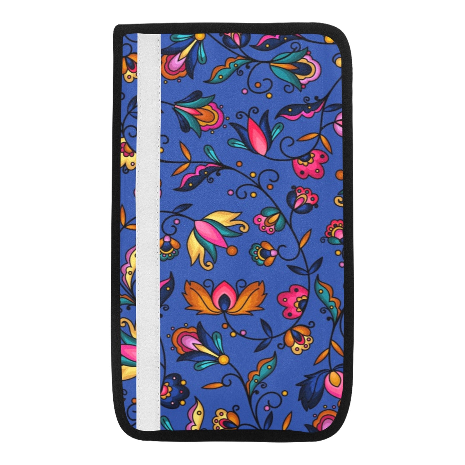 Copper Prairie Petals Blue Car Seat Belt Cover 7''x12.6'' (Pack of 2)