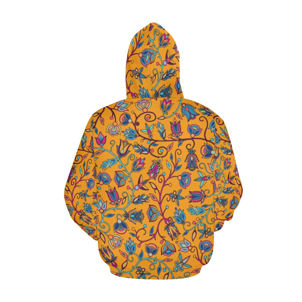 Buffalo Bloom Orange Hoodie for Women (USA Size)