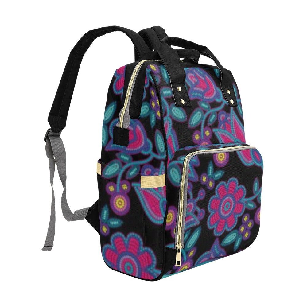 Beaded Nouveau Coal Multi-Function Diaper Backpack/Diaper Bag