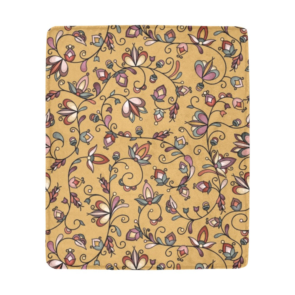 Burnt Sky Petals Gold Ultra-Soft Micro Fleece Blanket 50"x60"