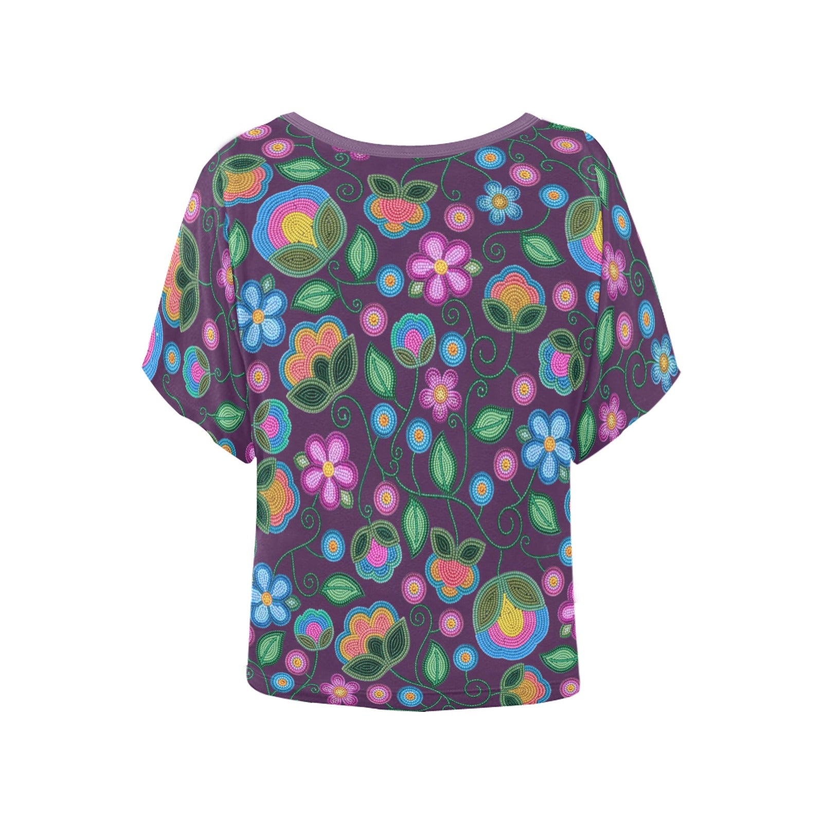 Turquoise Sunbeam Violet Women's Batwing-Sleeved Blouse T-shirt
