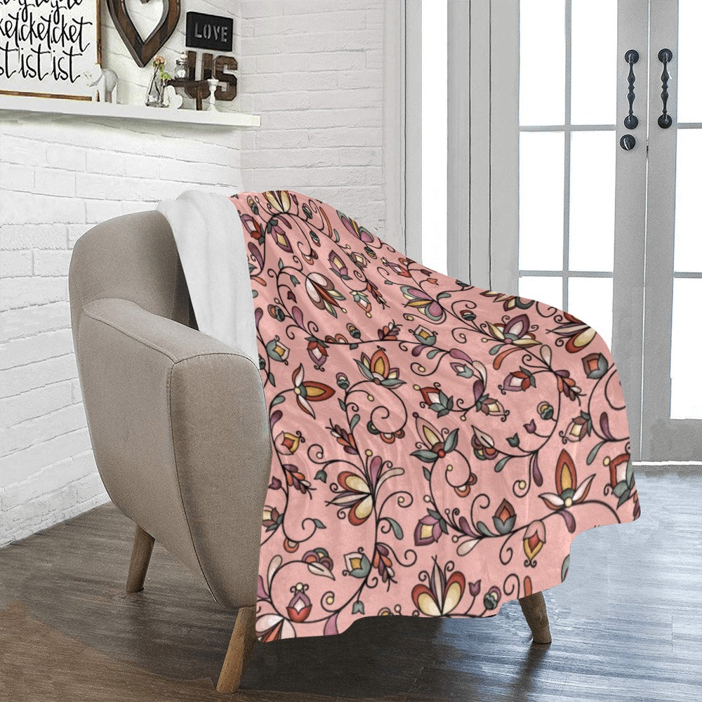 Burnt Sky Petals Peach Ultra-Soft Micro Fleece Blanket 40"x50"