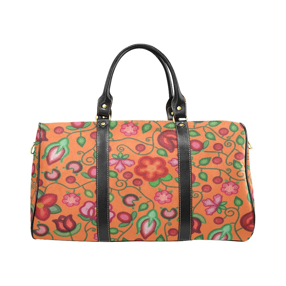 Rose Reverie Orange Waterproof Travel Bag/Small
