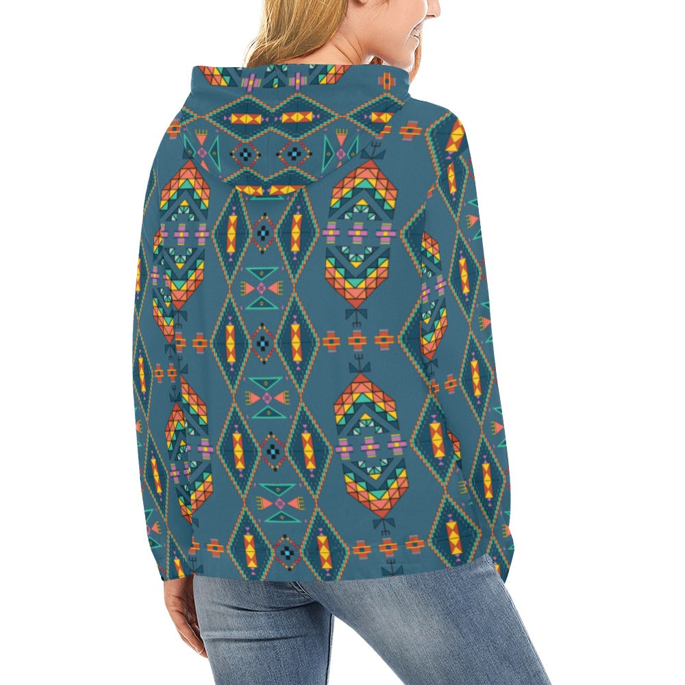 Travois Tipi Deep Lake Hoodie for Women (USA Size)