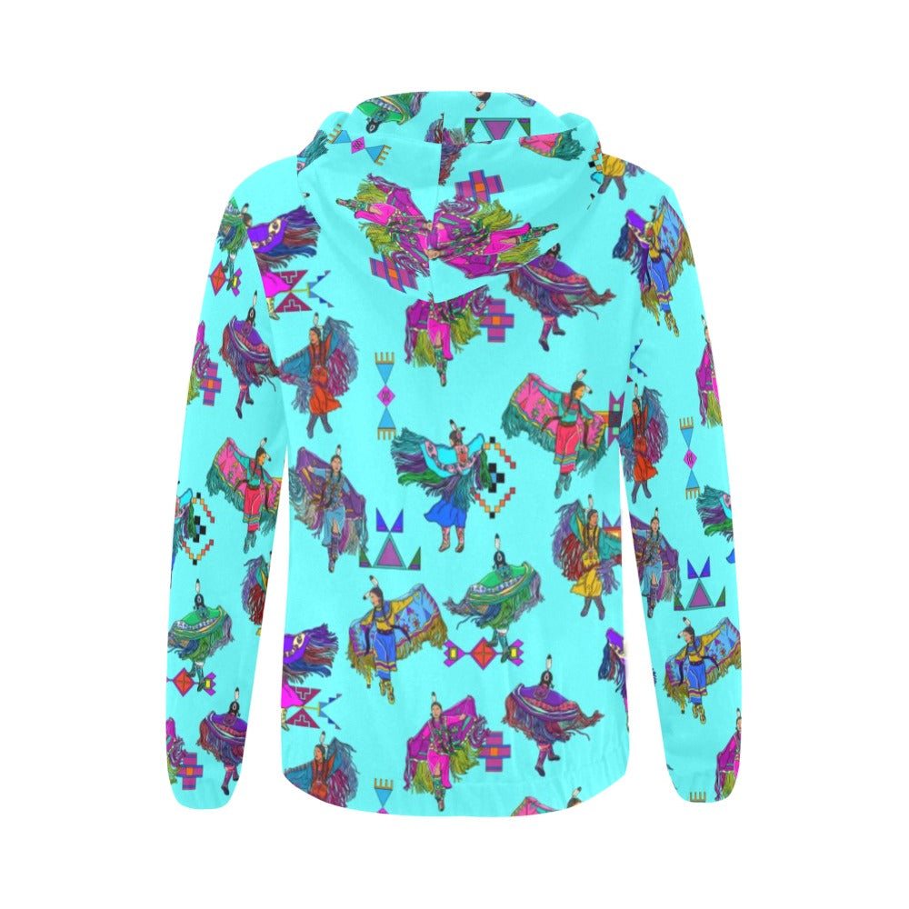 Women's Fancy Dancers Turquoise Full Zip Hoodie for Women