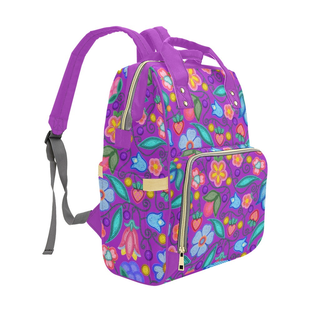 Sweet Offering Purple Multi-Function Diaper Backpack/Diaper Bag