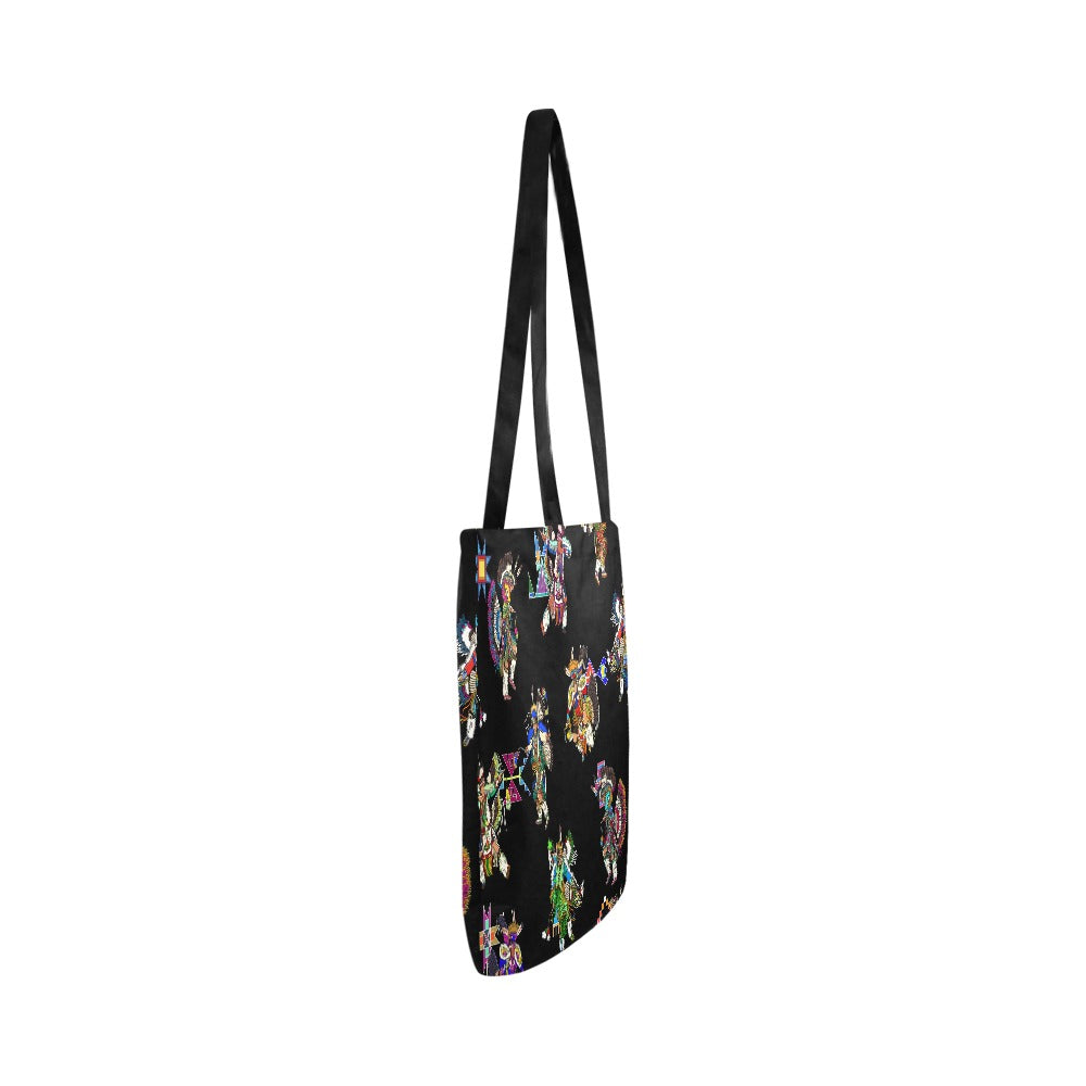 Men's Fancy Dancer Black Reusable Shopping Bag (Two sides)