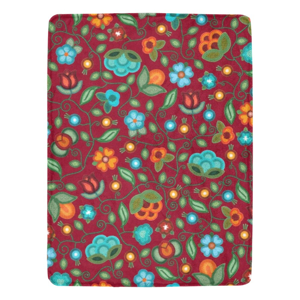 Prairie Fire Petals Red Ultra-Soft Micro Fleece Blanket 60"x80"