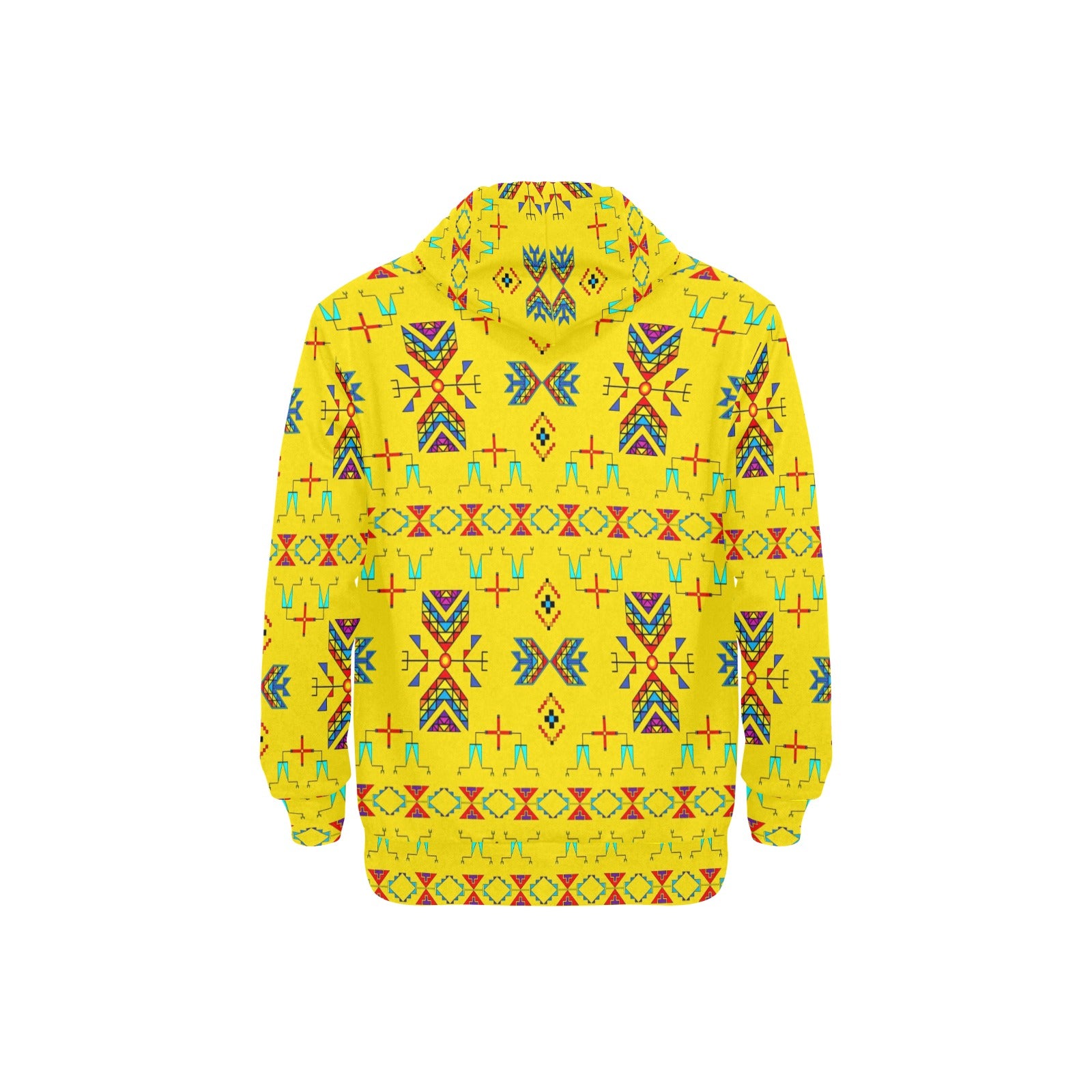 Rainy Chief Rainbow Yellow Men's Long Sleeve Fleece Hoodie