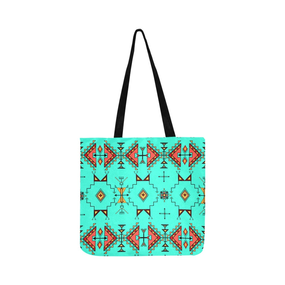 Thunder Flight Turquoise Reusable Shopping Bag (Two sides)
