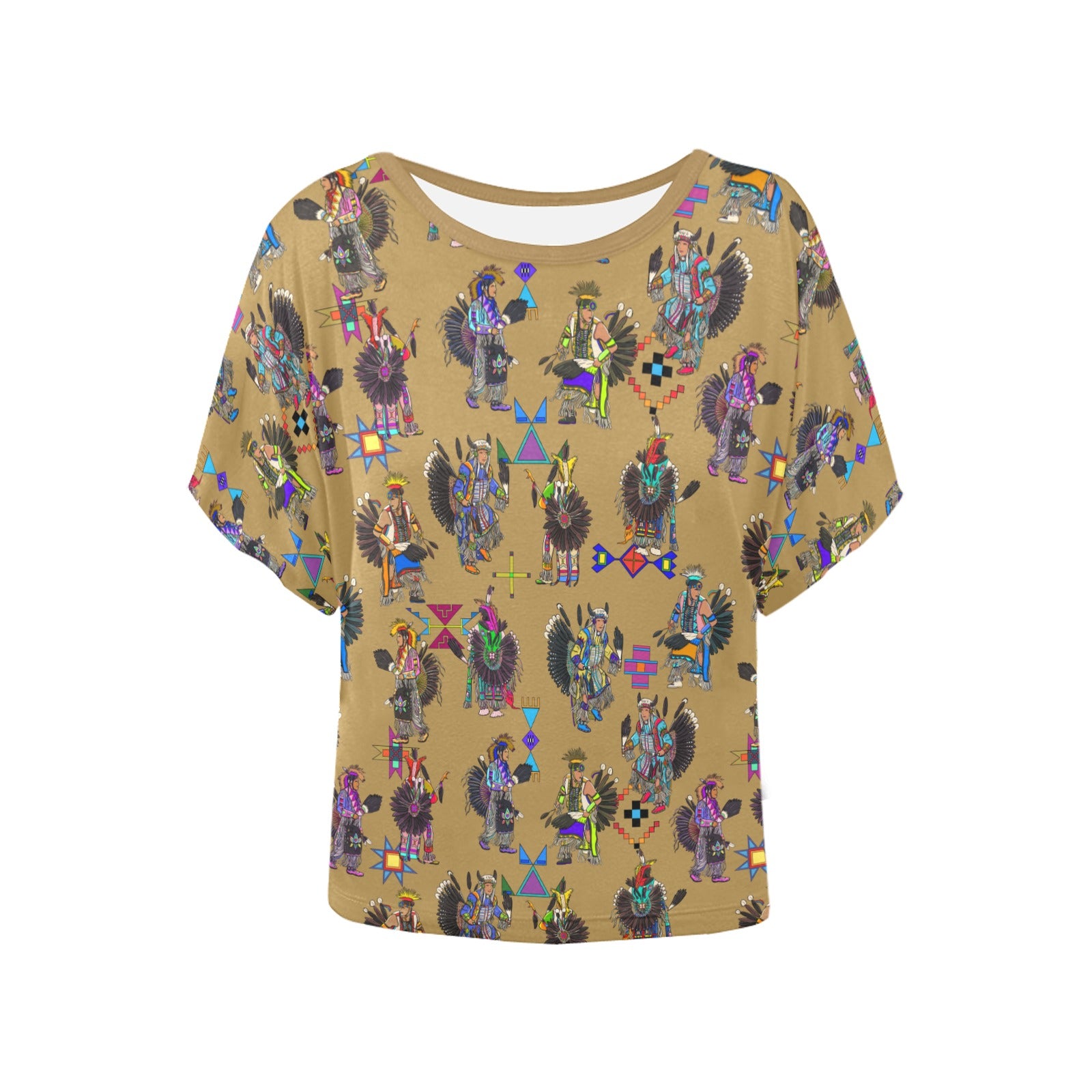 Men's Tradish Dancers Earth Women's Batwing-Sleeved Blouse T shirt