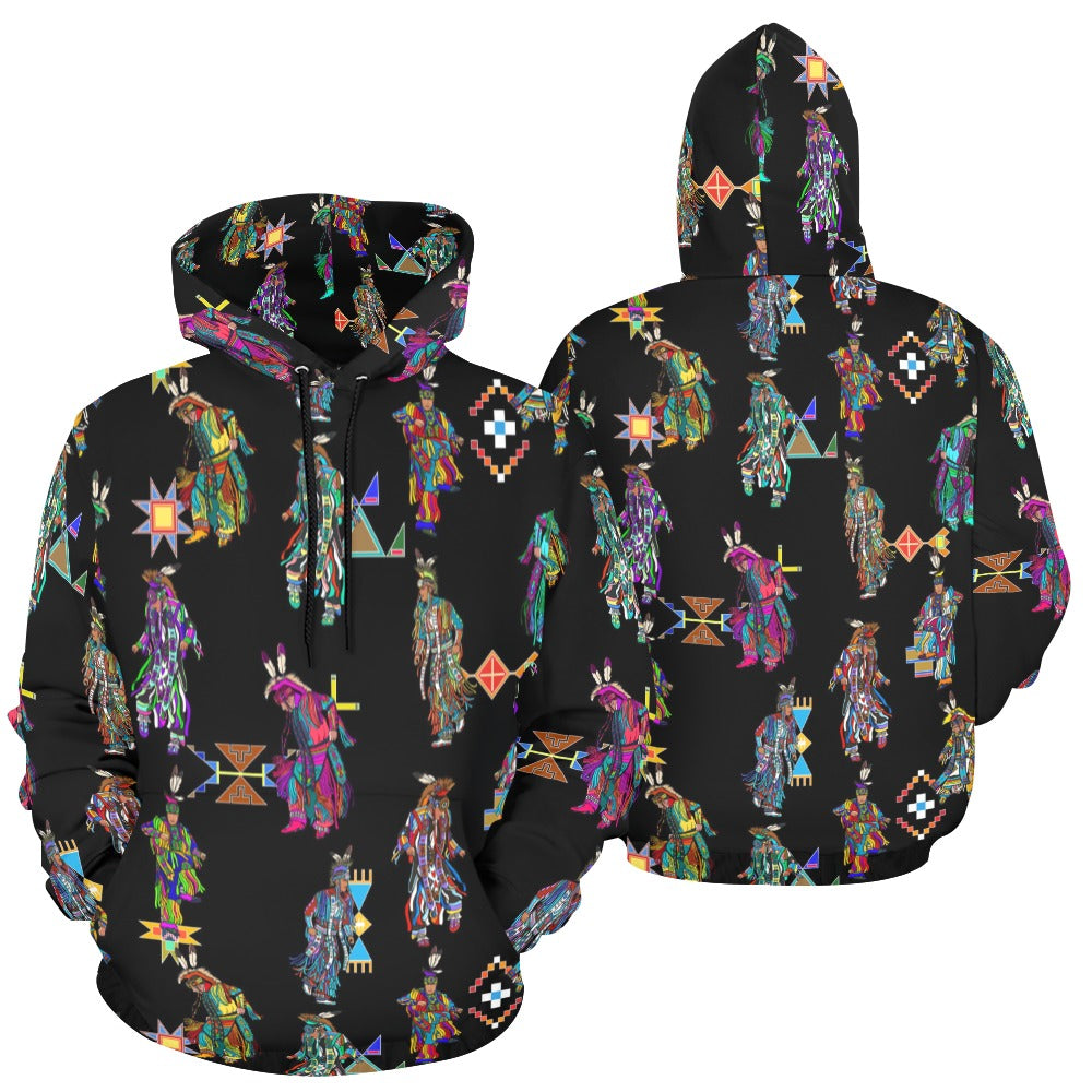 Men's Grass Dancers Black Hoodie for Men (USA Size)