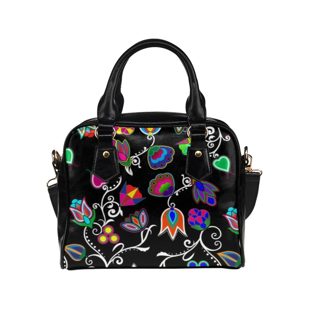 Indigenous Paisley Black Shoulder Handbag