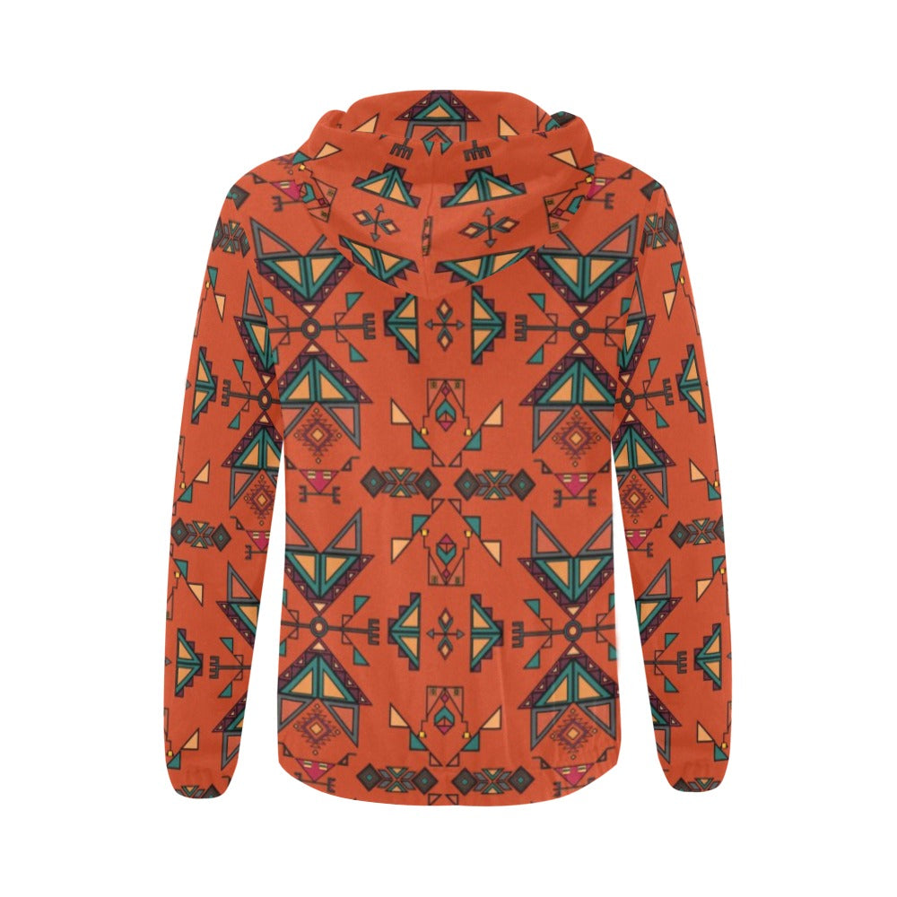 Arrow dawn Orange Full Zip Hoodie for Women