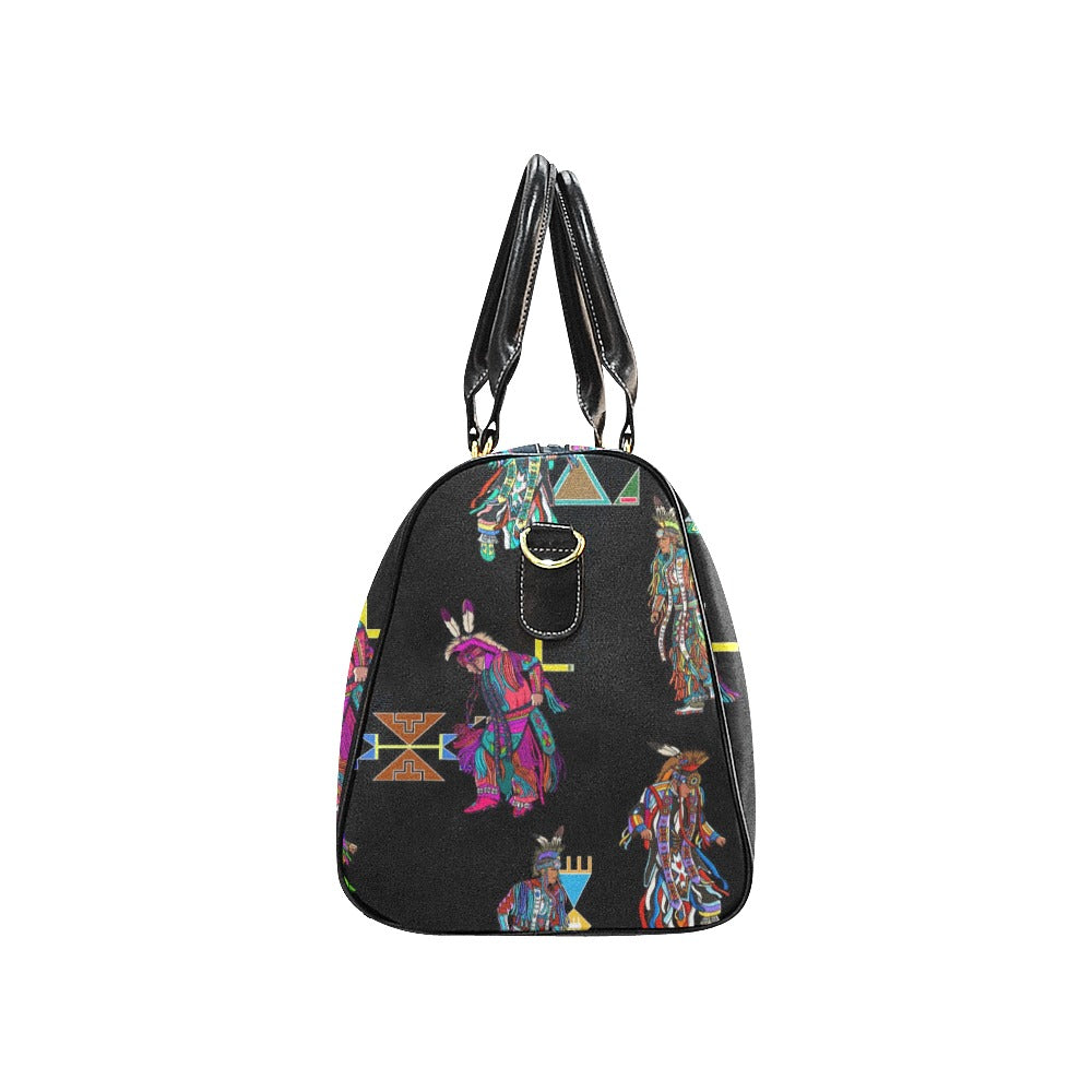 Men's Grass Dancers Black Waterproof Travel Bag/Small