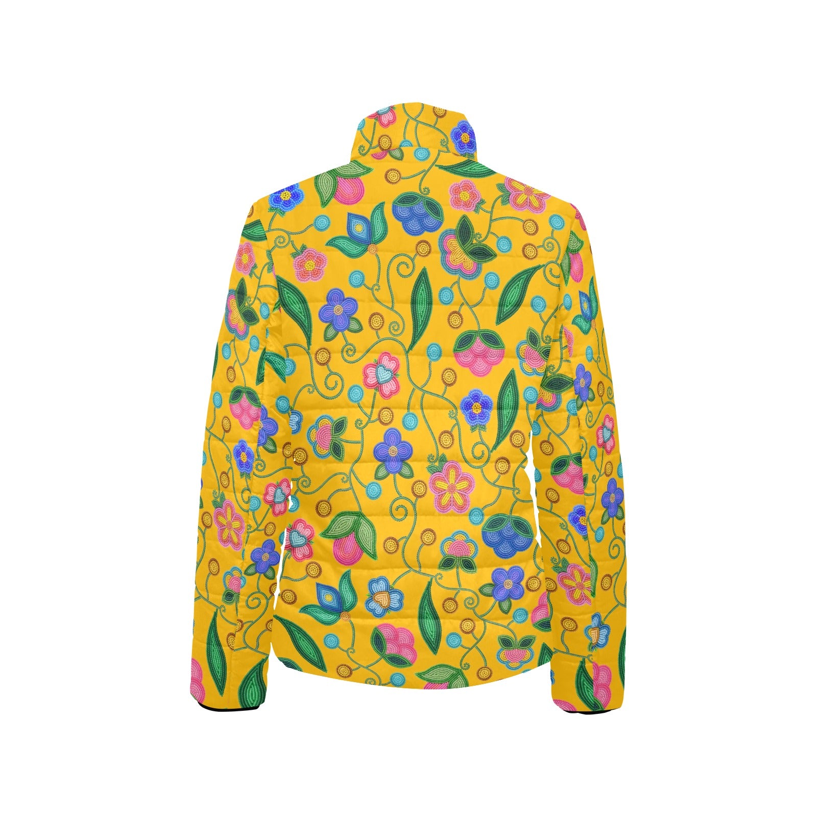 Skyberry Serenade Yellow Women's Stand Collar Padded Jacket