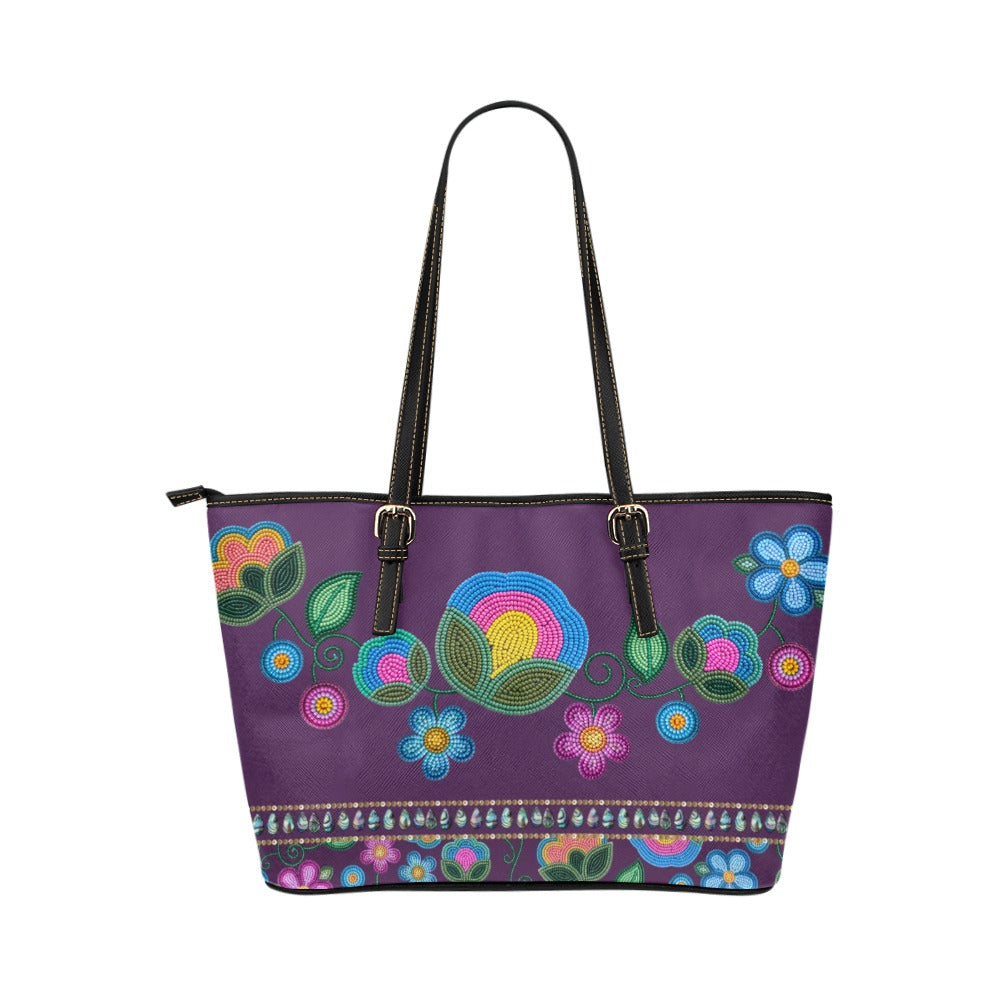 Turquoise Sunbeam Leather Tote Bag/Large