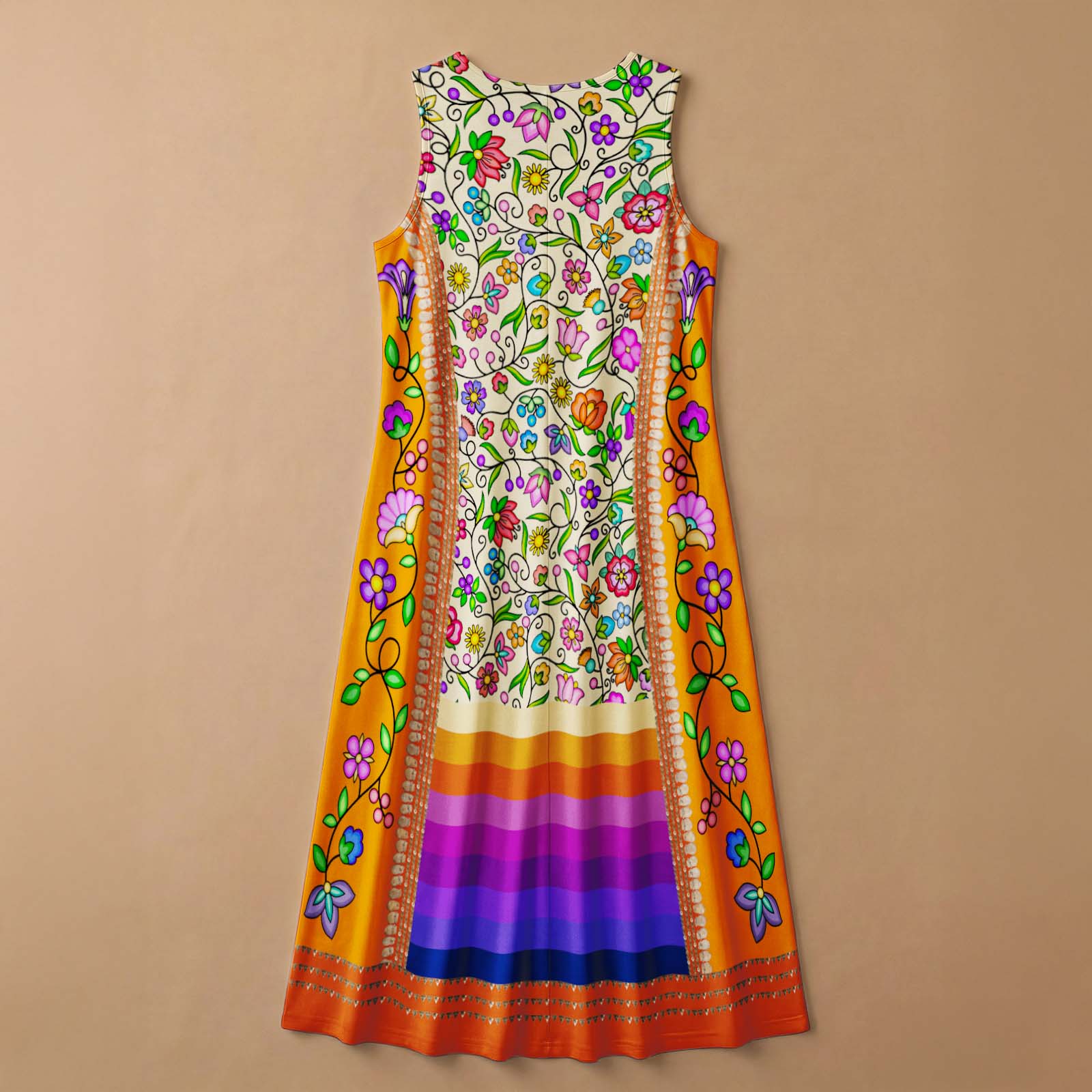 Grandmother's Legacy Orange 1 Women's Sleeveless Long Dress