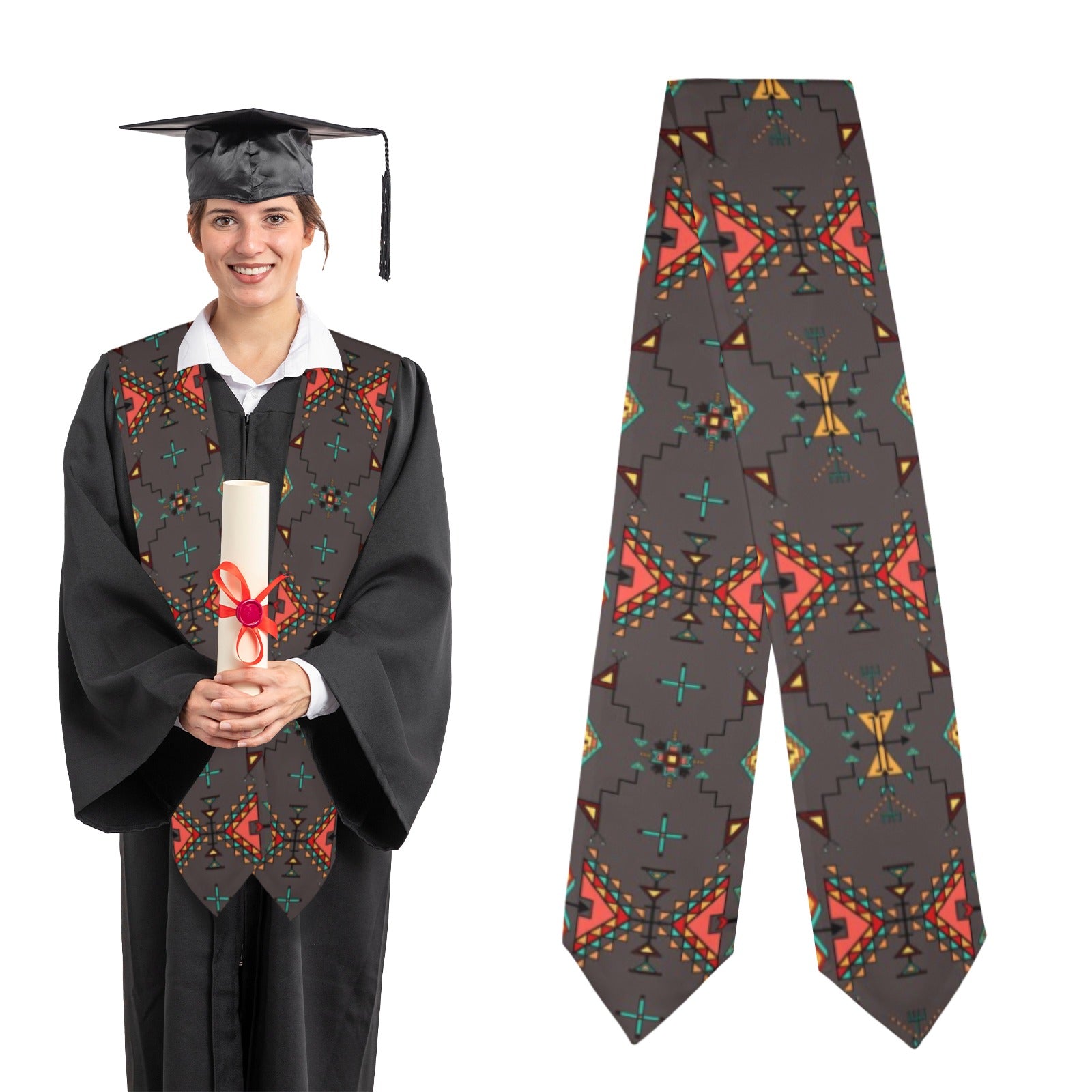 Thunder Flight Gray Graduation Stole