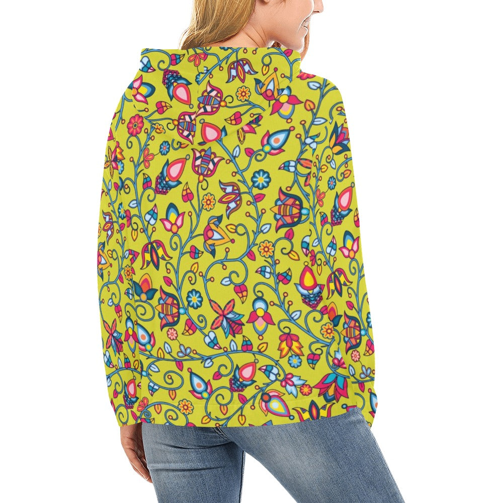 Thorny Path Yellow Grass Hoodie for Women (USA Size)