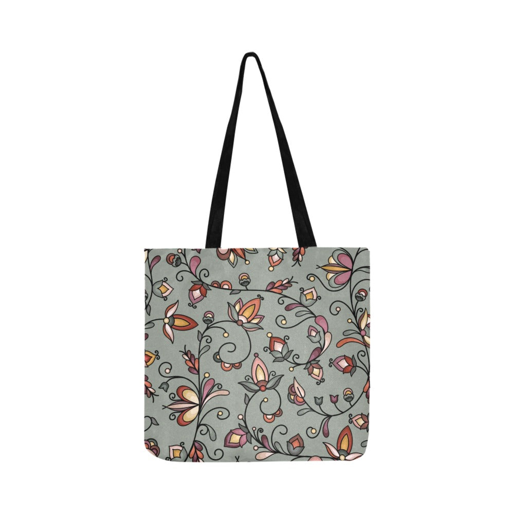 Burnt Sky Petals Green Reusable Shopping Bag  (Two sides)