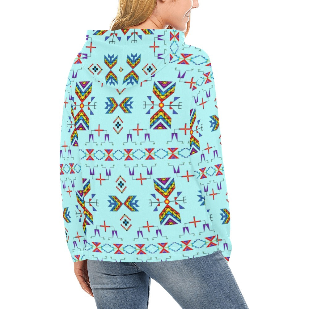 Rainy Chief Rainbow Robin Egg Hoodie for Women (USA Size)