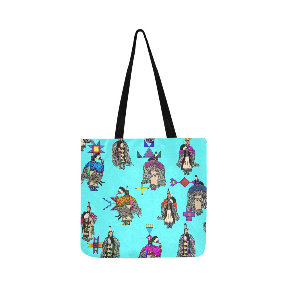Women's Tradish Dancers Turquoise Reusable Shopping Bag (Two sides)