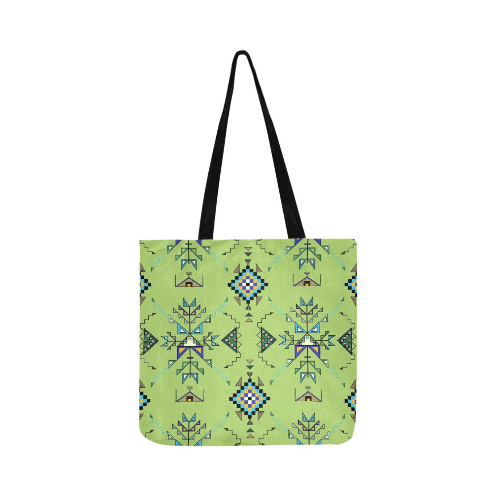 Bear Shield Green Reusable Shopping Bag  (Two sides)
