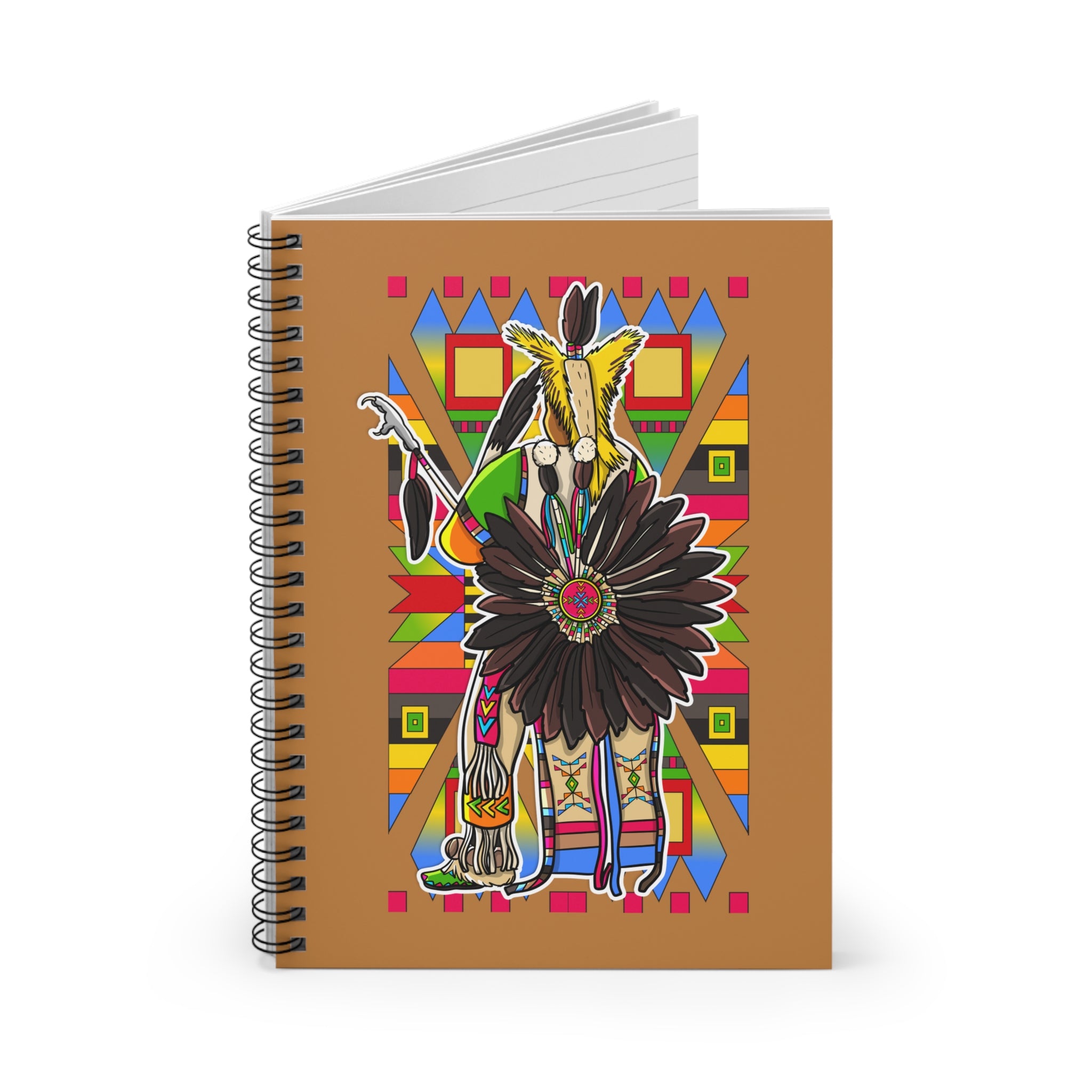 Traditional Powwow Man Dancer 5 Spiral Notebook