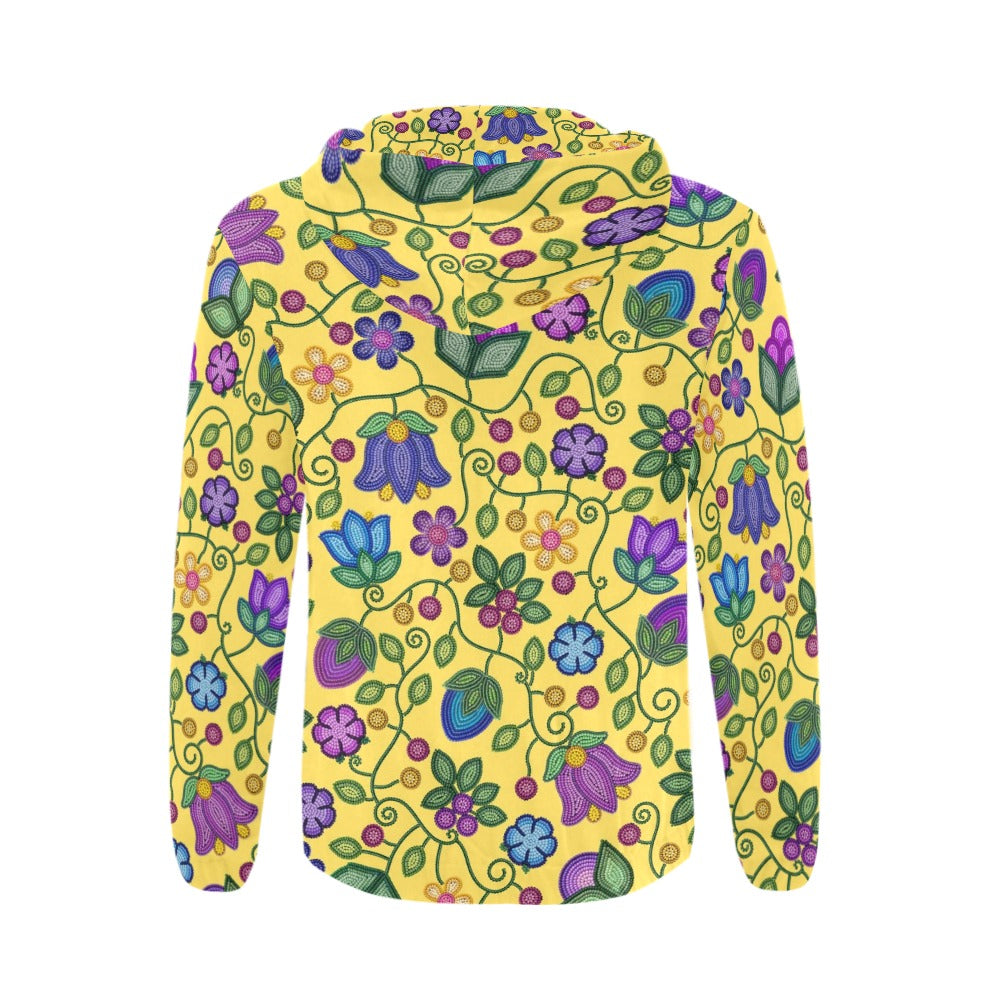 Bloom Uplift Yellow Men's Zipper Hoodie